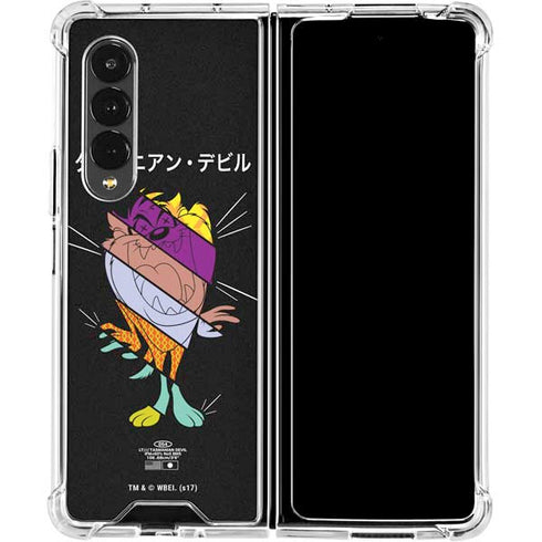 Looney Tunes Tasmanian Devil Sliced Juxtapose Galaxy Z Fold4 5G Clear Case