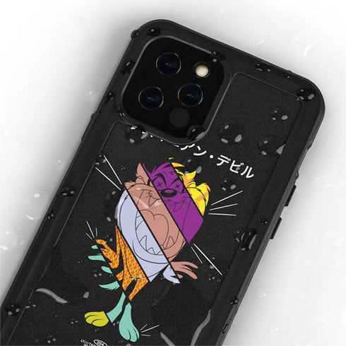 Looney Tunes Tasmanian Devil Sliced Juxtapose iPhone 12 Pro Waterproof Case