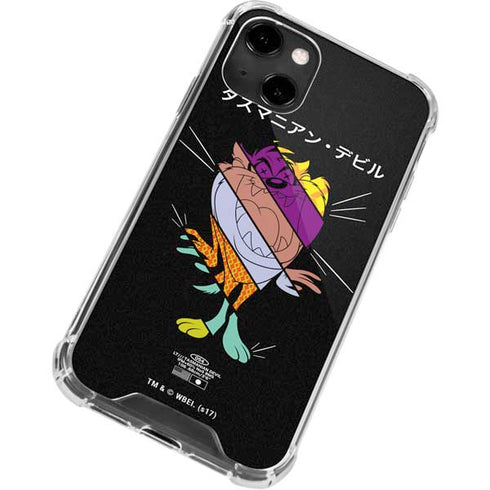 Looney Tunes Tasmanian Devil Sliced Juxtapose iPhone 14 Clear Case