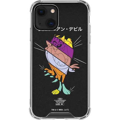Looney Tunes Tasmanian Devil Sliced Juxtapose iPhone 14 Plus Clear Case
