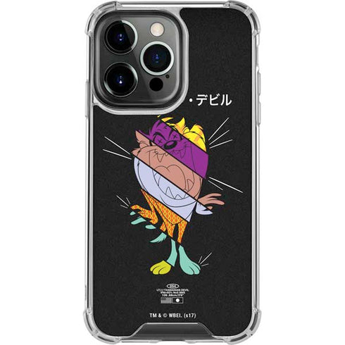 Looney Tunes Tasmanian Devil Sliced Juxtapose iPhone 14 Pro Clear Case