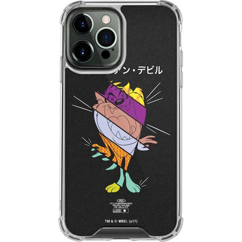 Looney Tunes Tasmanian Devil Sliced Juxtapose iPhone 14 Pro Max Clear Case