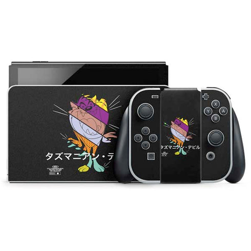 Looney Tunes Tasmanian Devil Sliced Juxtapose Nintendo Switch OLED (2021) Skin
