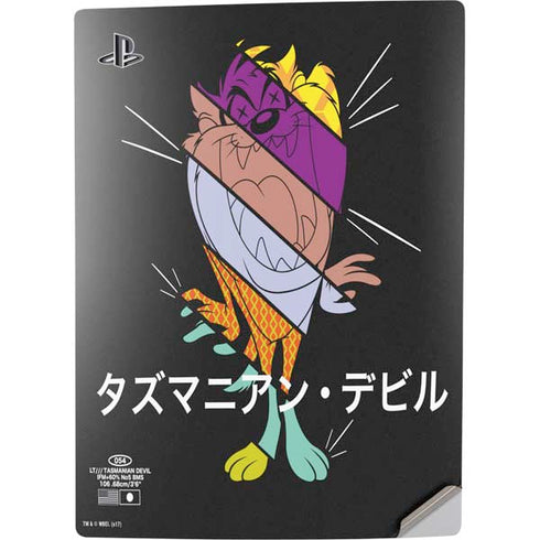 Looney Tunes Tasmanian Devil Sliced Juxtapose PS5 Digital Edition Console Skin