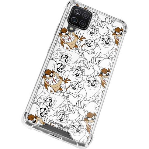 Looney Tunes Tasmanian Devil Super Sized Pattern Galaxy A12 Clear Case