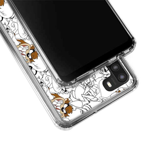 Looney Tunes Tasmanian Devil Super Sized Pattern Galaxy A21 Clear Case