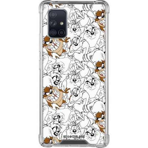 Looney Tunes Tasmanian Devil Super Sized Pattern Galaxy A71 5G Clear Case