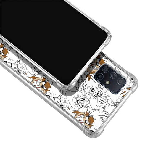 Looney Tunes Tasmanian Devil Super Sized Pattern Galaxy A71 5G Clear Case