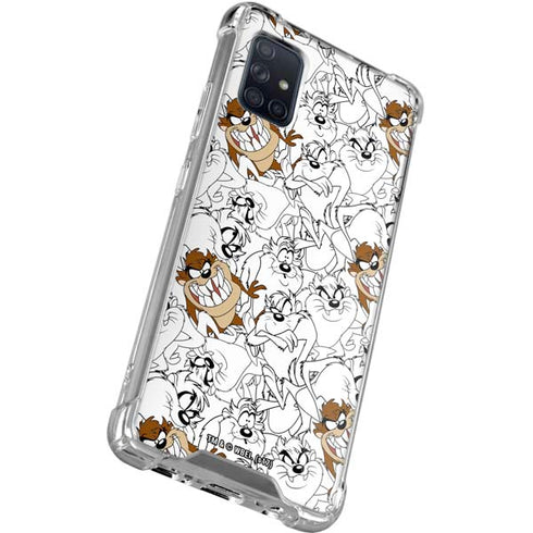 Looney Tunes Tasmanian Devil Super Sized Pattern Galaxy A71 5G Clear Case