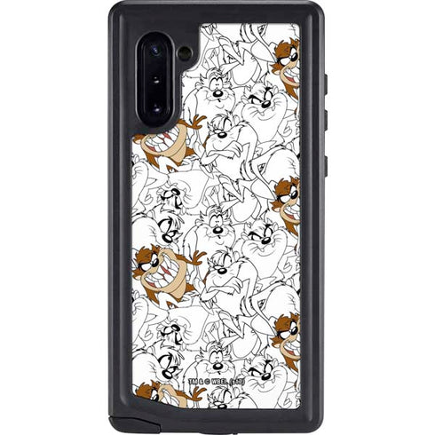 Looney Tunes Tasmanian Devil Super Sized Pattern Galaxy Note 10 Waterproof Case