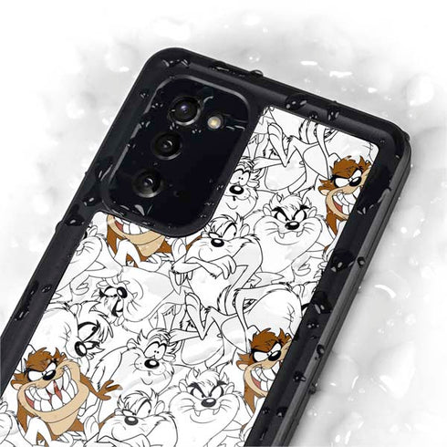 Looney Tunes Tasmanian Devil Super Sized Pattern Galaxy Note20 5G Waterproof Case