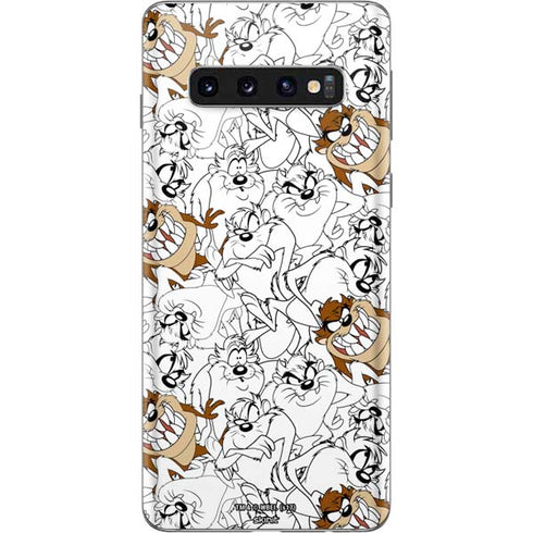 Looney Tunes Tasmanian Devil Super Sized Pattern Galaxy S10 Skin