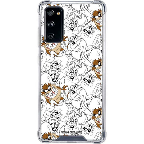 Looney Tunes Tasmanian Devil Super Sized Pattern Galaxy S20 FE Clear Case