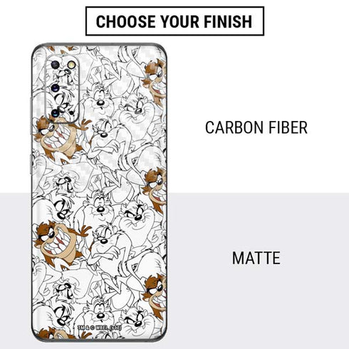 Looney Tunes Tasmanian Devil Super Sized Pattern Galaxy S20 Skin