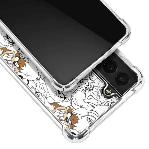 Looney Tunes Tasmanian Devil Super Sized Pattern Galaxy S21 5G Clear Case