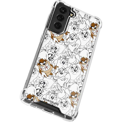 Looney Tunes Tasmanian Devil Super Sized Pattern Galaxy S21 FE Clear Case
