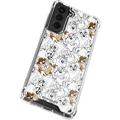Looney Tunes Tasmanian Devil Super Sized Pattern Galaxy S21 Plus 5G Clear Case