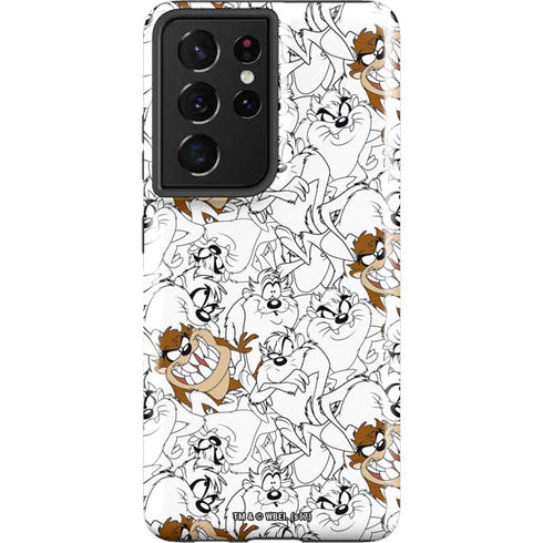 Looney Tunes Tasmanian Devil Super Sized Pattern Galaxy S21 Ultra 5G Pro Case