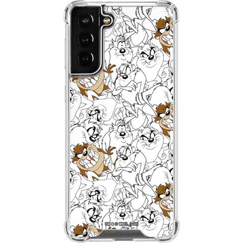 Looney Tunes Tasmanian Devil Super Sized Pattern Galaxy S22 Plus Clear Case