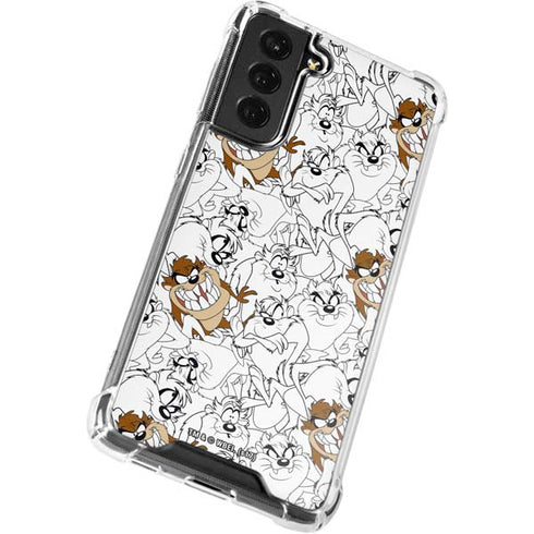 Looney Tunes Tasmanian Devil Super Sized Pattern Galaxy S22 Plus Clear Case