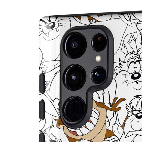 Looney Tunes Tasmanian Devil Super Sized Pattern Galaxy S22 Ultra Pro Case