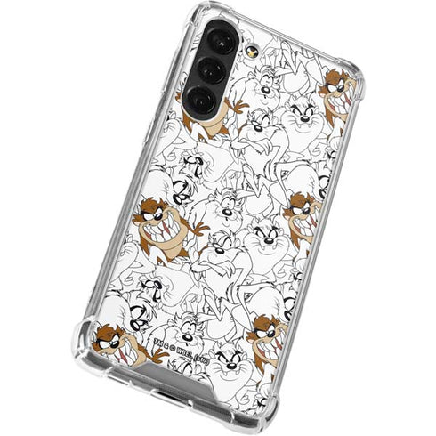 Looney Tunes Tasmanian Devil Super Sized Pattern Galaxy S23 Plus Clear Case
