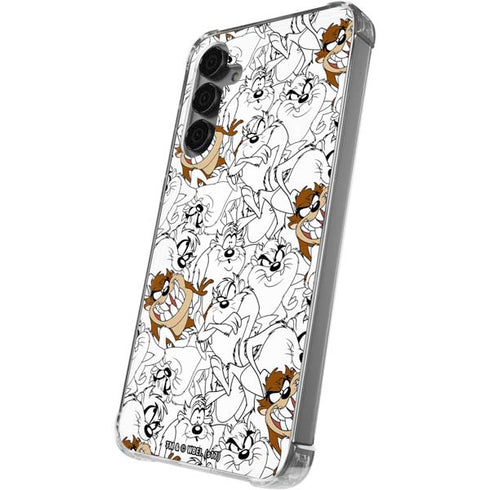 Looney Tunes Tasmanian Devil Super Sized Pattern Galaxy S24 Plus Clear Case