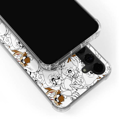 Looney Tunes Tasmanian Devil Super Sized Pattern Galaxy S24 Plus Clear Case