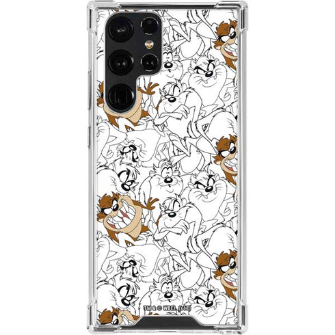 Looney Tunes Tasmanian Devil Super Sized Pattern Galaxy S24 Ultra Clear Case