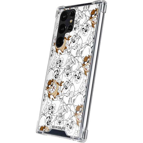 Looney Tunes Tasmanian Devil Super Sized Pattern Galaxy S24 Ultra Clear Case