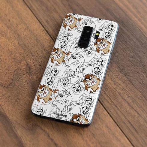 Looney Tunes Tasmanian Devil Super Sized Pattern Galaxy S9 Plus Skin