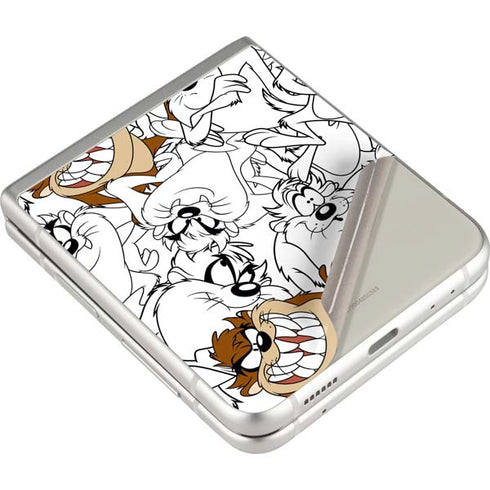Looney Tunes Tasmanian Devil Super Sized Pattern Galaxy Z Flip3 5G Skin