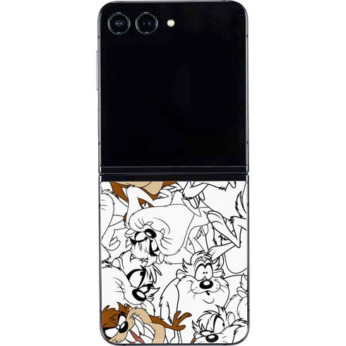 Looney Tunes Tasmanian Devil Super Sized Pattern Galaxy Z Flip5 5G Skin