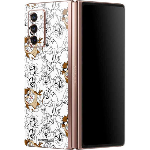 Looney Tunes Tasmanian Devil Super Sized Pattern Galaxy Z Fold2 5G Skin