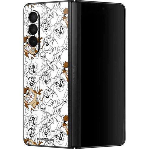 Looney Tunes Tasmanian Devil Super Sized Pattern Galaxy Z Fold3 5G Skin