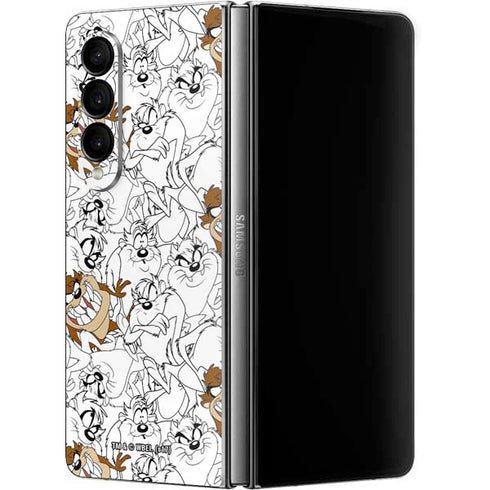 Looney Tunes Tasmanian Devil Super Sized Pattern Galaxy Z Fold4 5G Skin