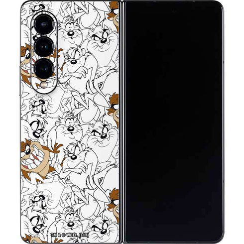 Looney Tunes Tasmanian Devil Super Sized Pattern Galaxy Z Fold4 5G Skin