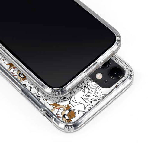 Looney Tunes Tasmanian Devil Super Sized Pattern iPhone 11 Clear Case