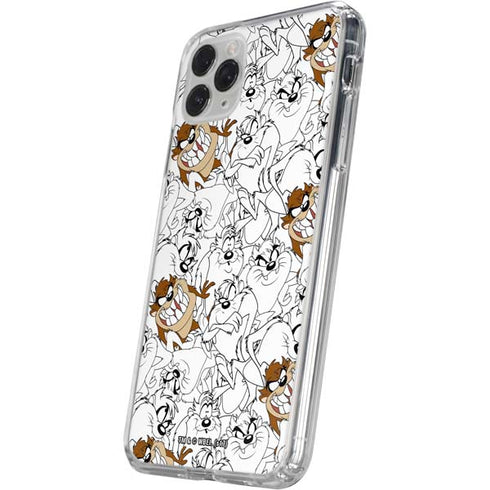 Looney Tunes Tasmanian Devil Super Sized Pattern iPhone 11 Pro Clear Case