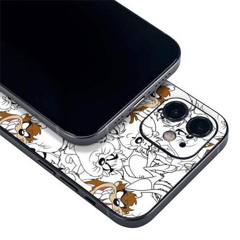 Looney Tunes Tasmanian Devil Super Sized Pattern iPhone 12 Mini Skin
