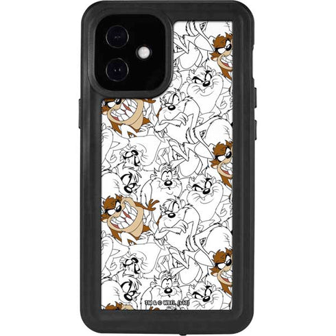 Looney Tunes Tasmanian Devil Super Sized Pattern iPhone 12 Mini Waterproof Case