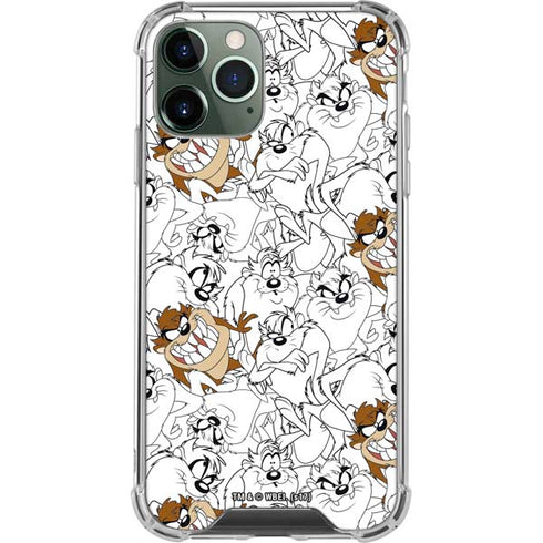 Looney Tunes Tasmanian Devil Super Sized Pattern iPhone 12 Pro Clear Case