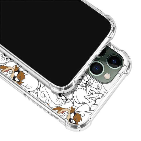 Looney Tunes Tasmanian Devil Super Sized Pattern iPhone 12 Pro Clear Case