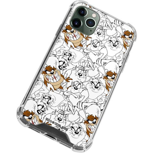 Looney Tunes Tasmanian Devil Super Sized Pattern iPhone 12 Pro Clear Case