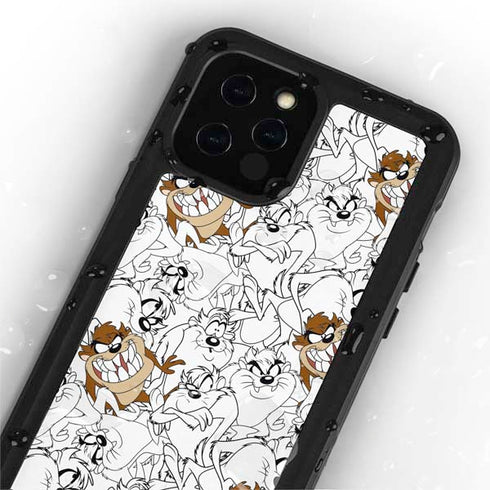 Looney Tunes Tasmanian Devil Super Sized Pattern iPhone 12 Pro Max Waterproof Case