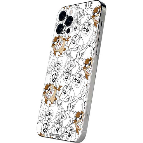 Looney Tunes Tasmanian Devil Super Sized Pattern iPhone 12 Pro Skin