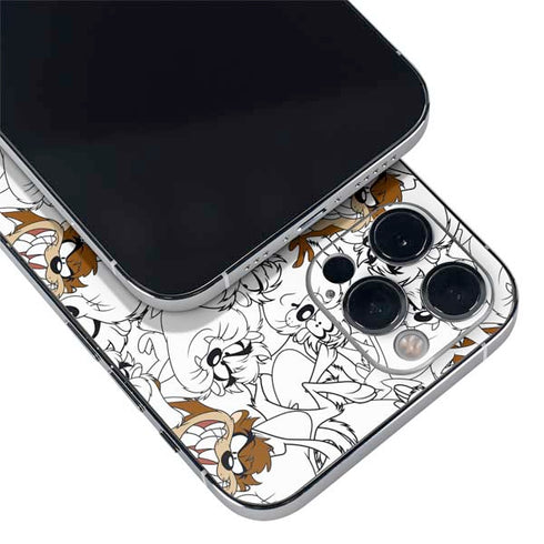 Looney Tunes Tasmanian Devil Super Sized Pattern iPhone 12 Pro Skin