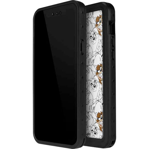Looney Tunes Tasmanian Devil Super Sized Pattern iPhone 12 Pro Waterproof Case