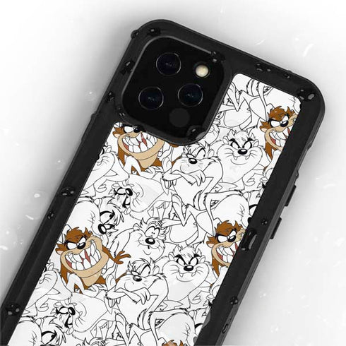 Looney Tunes Tasmanian Devil Super Sized Pattern iPhone 12 Pro Waterproof Case