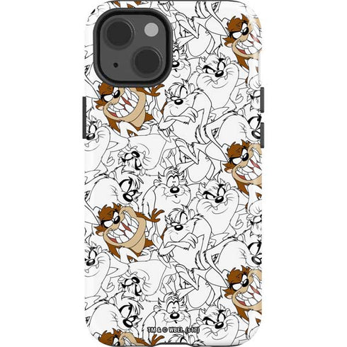 Looney Tunes Tasmanian Devil Super Sized Pattern iPhone 13 Impact Case